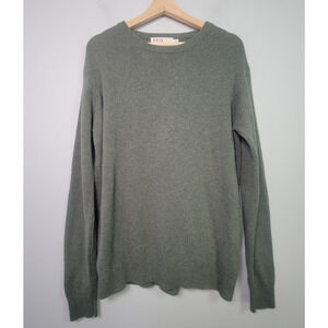 EWM Mens/Unisex L Washable Lambswool Sweater Crewneck Green Woolmark